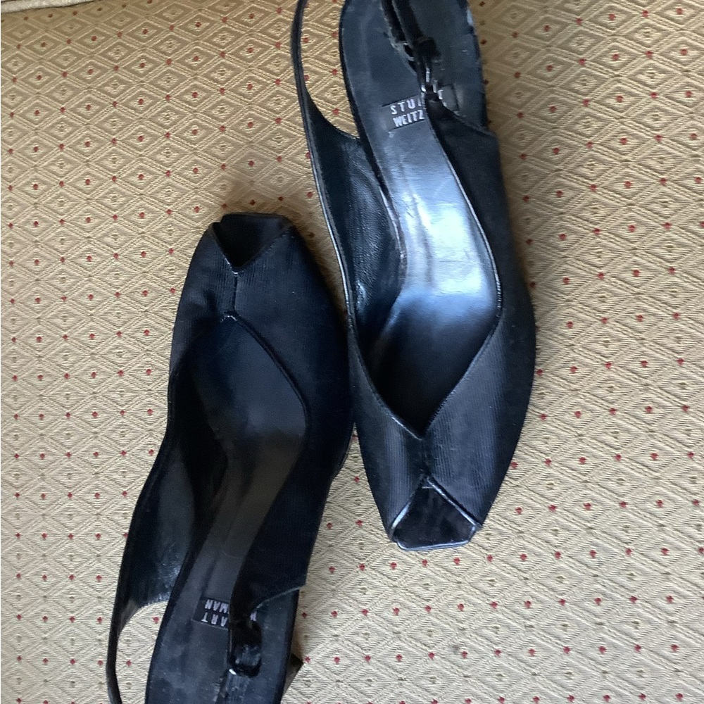 Stuart Weitzman Black Slingback Heels - Picture 3 of 4
